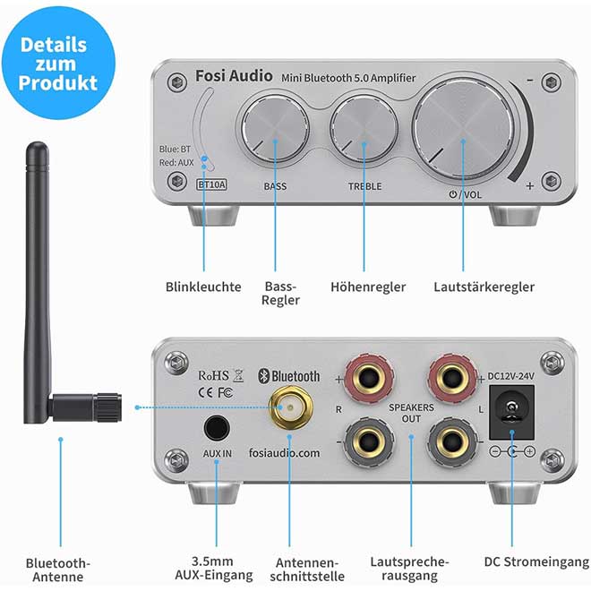 آمپلی فایر صوتی بلوتوث Fosi Audio BT10A - فروشگاه اینترنتی آر پی جی ...