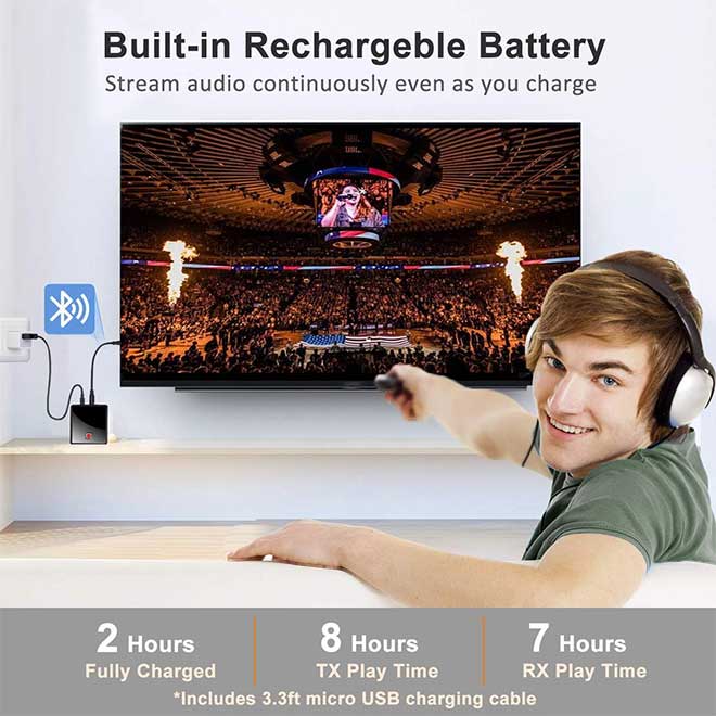 گیرنده و فرستنده بلوتوث صدا شارژی و قابل حمل Isobel Bluetooth 5.0